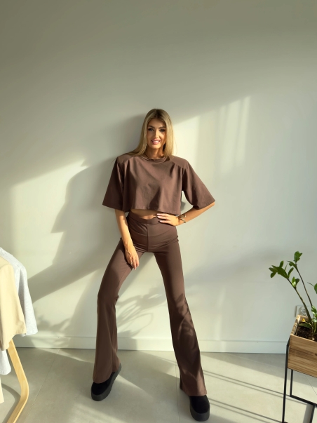 Crop Top Elise z poduszkami brązowy