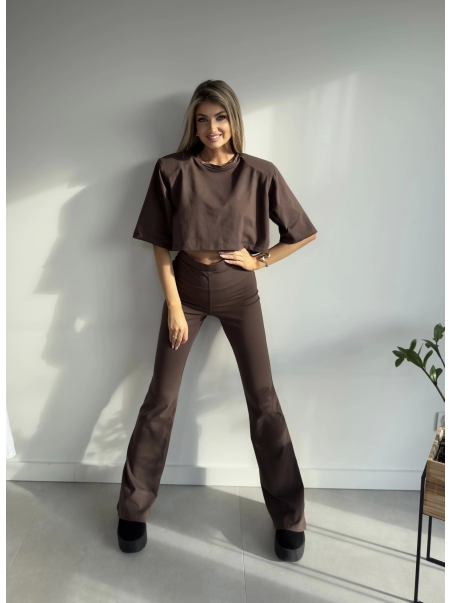 Crop Top Elise z poduszkami brązowy