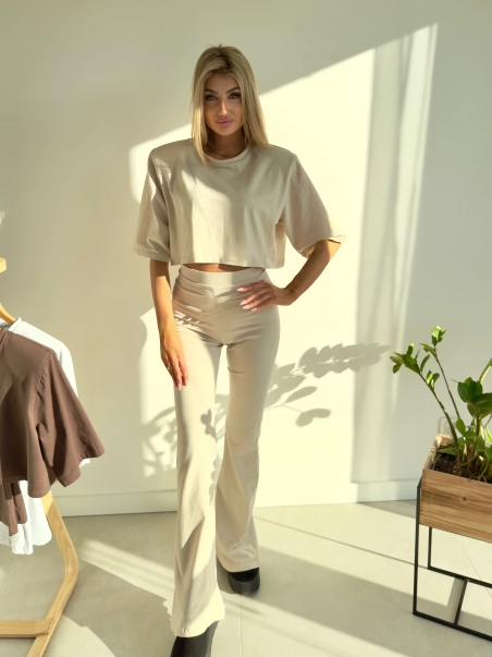 Crop Top Elise z poduszkami beżowy