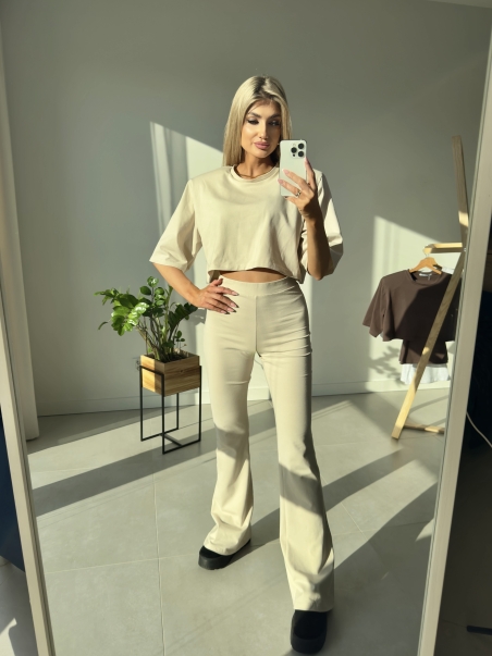 Crop Top Elise z poduszkami beżowy