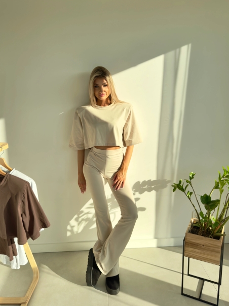 Spodnie Dzwony Elise beżowe