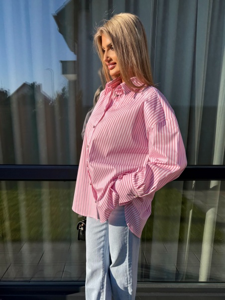 Koszula w paski Marcella różowa