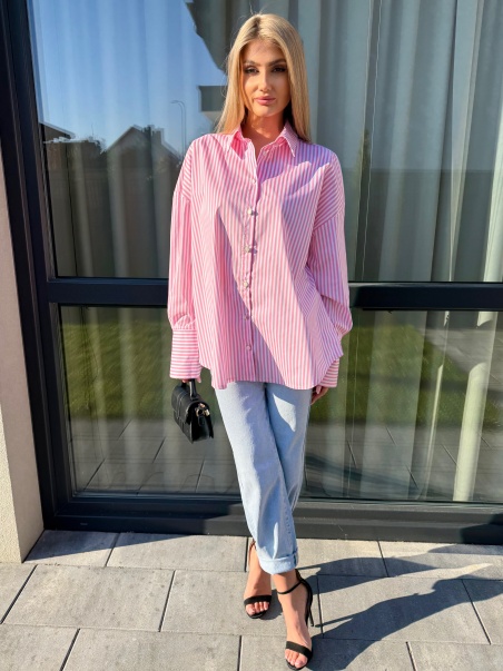 Koszula w paski Marcella różowa
