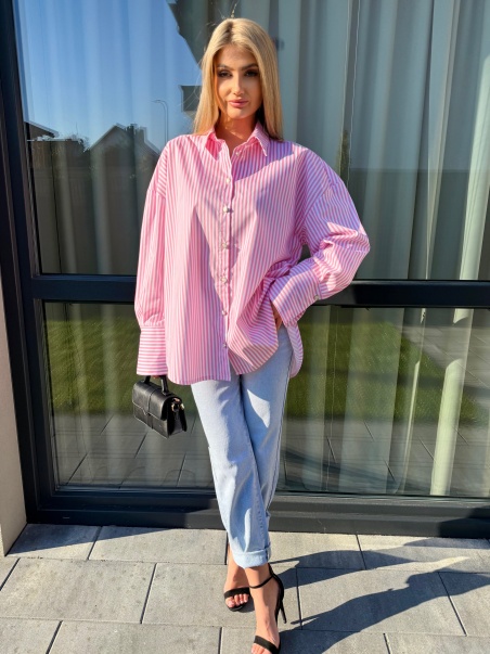 Koszula w paski Marcella różowa