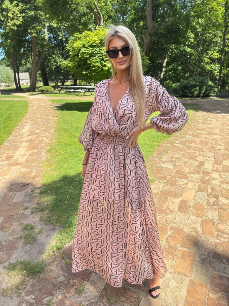 Sukienka Aria midi zloty róż