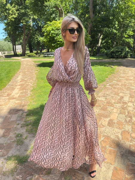 Sukienka Aria midi zloty róż