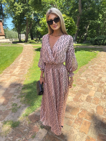 Sukienka Aria midi zloty róż