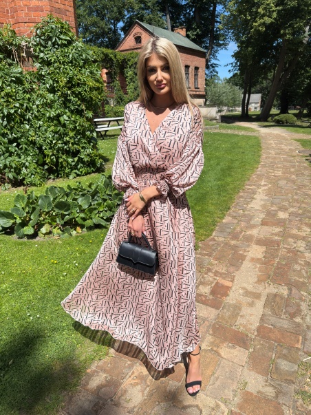 Sukienka Aria midi zloty róż