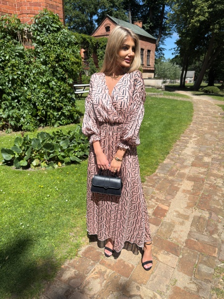 Sukienka Aria midi zloty róż