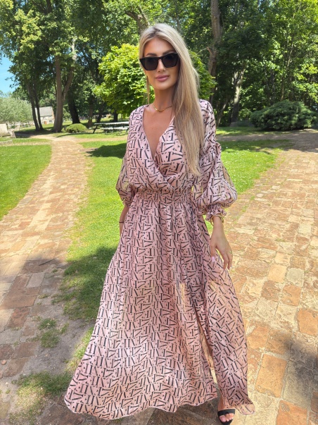 Sukienka Aria midi zloty róż