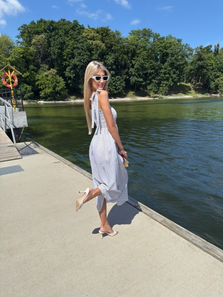 Sukienka Bella biała kropeczki