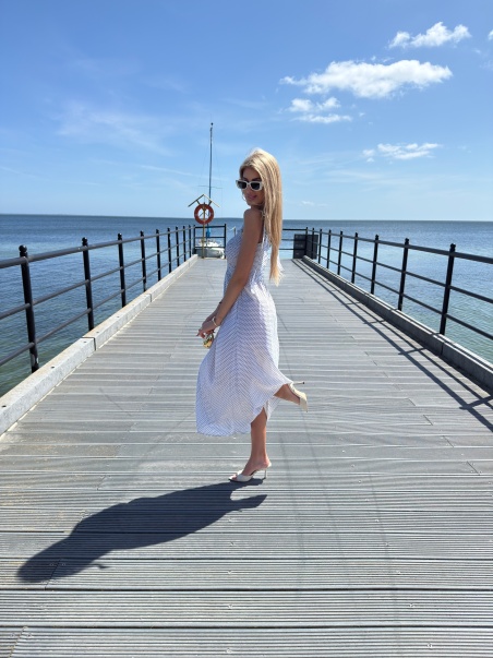 Sukienka Bella biała kropeczki