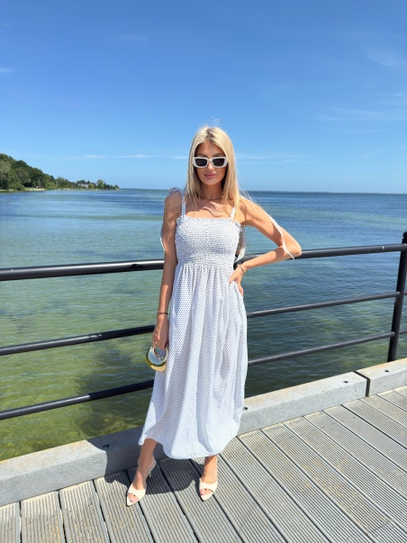 Sukienka Bella biała kropeczki