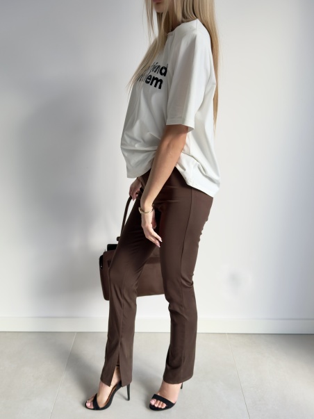 Legginsy z rozcięciem NOEL  brąz