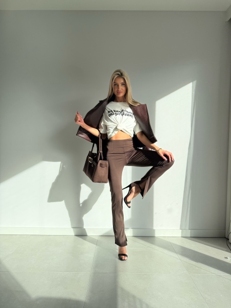 Legginsy z rozcięciem NOEL  brąz