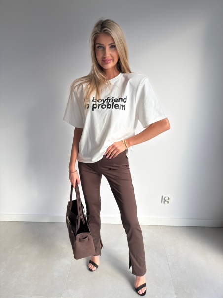 Legginsy z rozcięciem NOEL  brąz