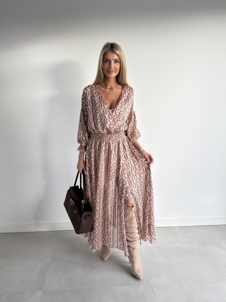 Sukienka Aria midi zloty róż