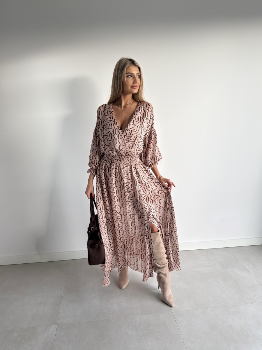 Sukienka Aria midi zloty róż