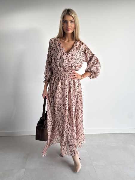 Sukienka Aria midi zloty róż